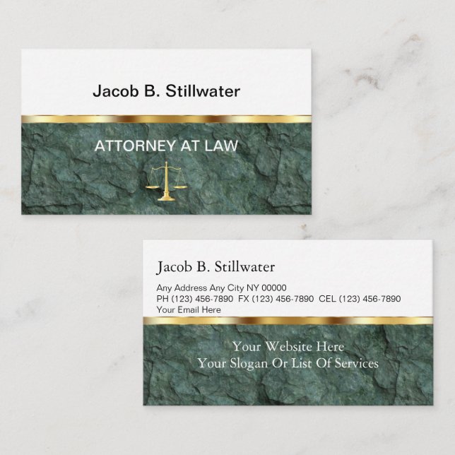Cartes de visite d'avocat (Devant / Derrière)