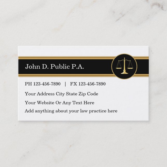 Cartes de visite d'avocat (Devant)
