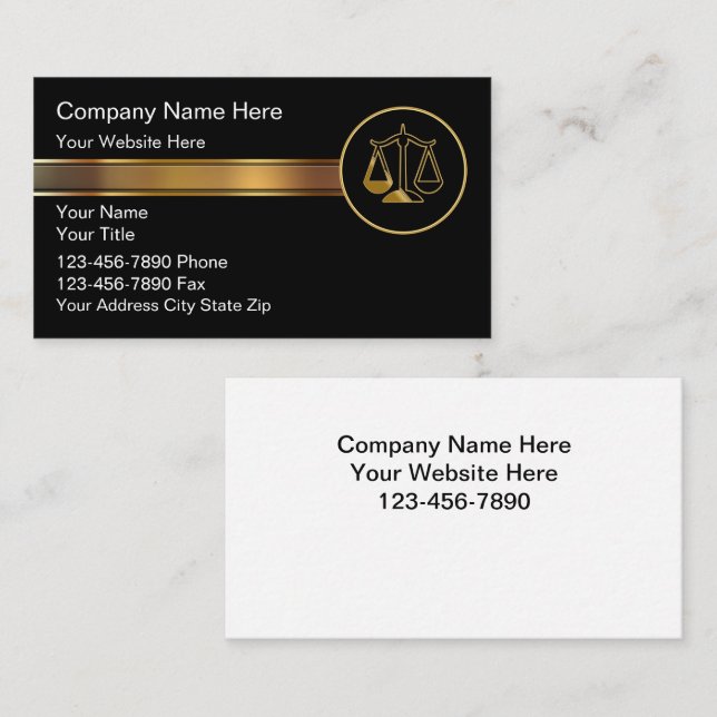 Cartes de visite d'avocat (Devant / Derrière)