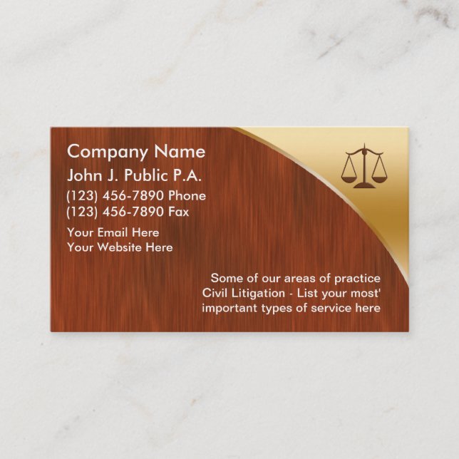 Cartes de visite d'avocat (Devant)