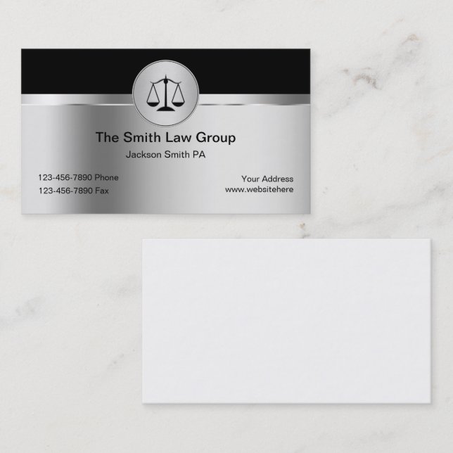 Cartes de visite d'avocat (Devant / Derrière)