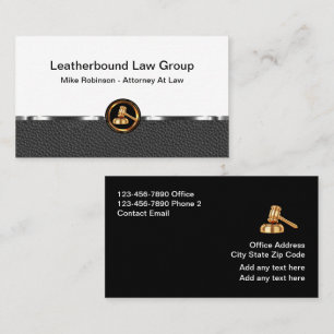Cartes de visite d'avocat au look cuir chic