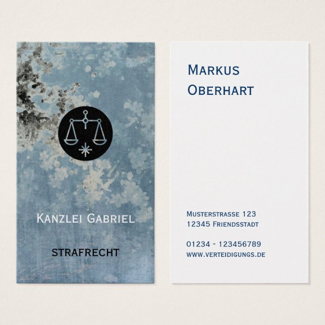 Cartes de visite d'avocat bleu (Devant & derrière)