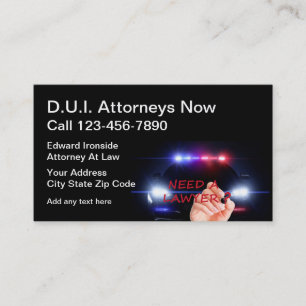 Cartes de visite d'avocat de la défense pénale