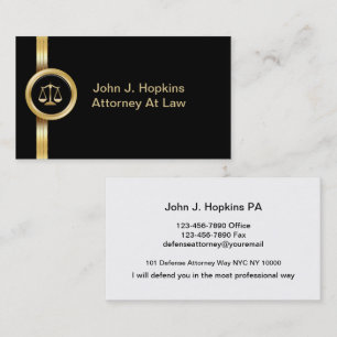 Cartes de visite d'avocat élégantes