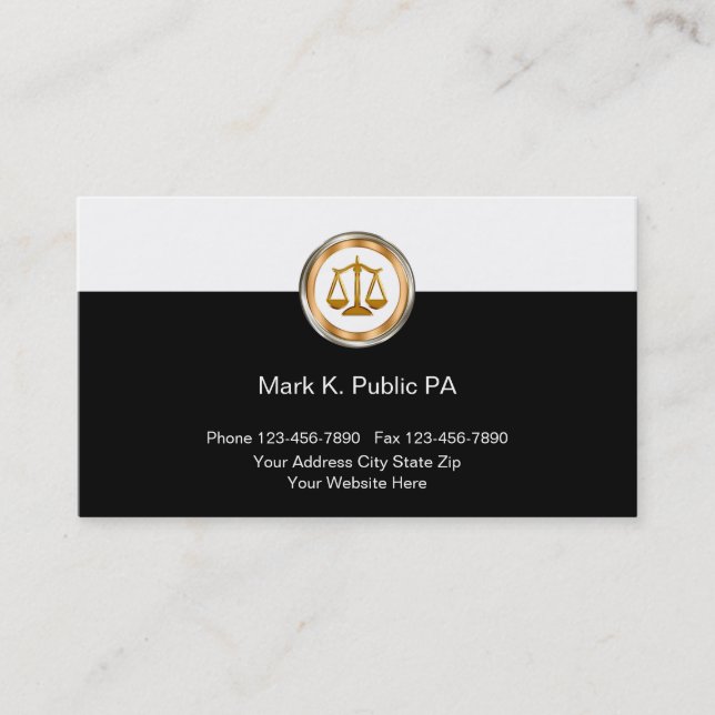 Cartes de visite d'avocat élégantes (Devant)