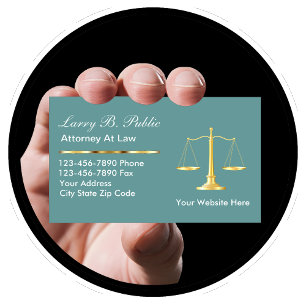 Cartes de visite d'avocat élégantes