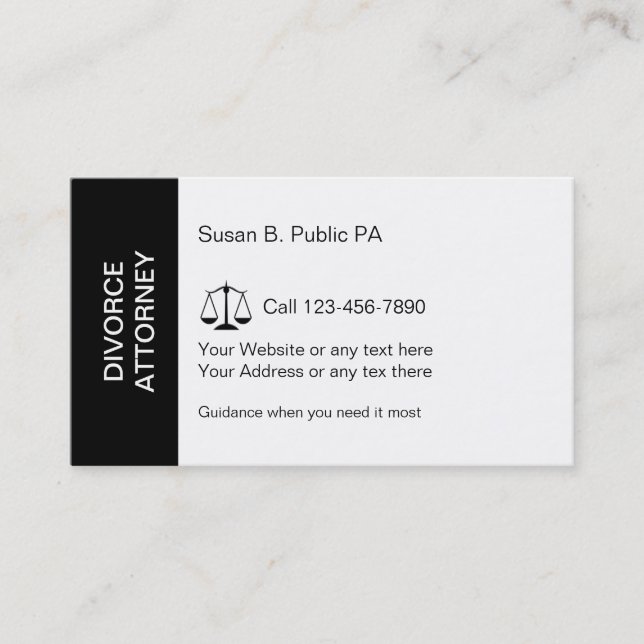 Cartes de visite d'avocat en divorce (Devant)