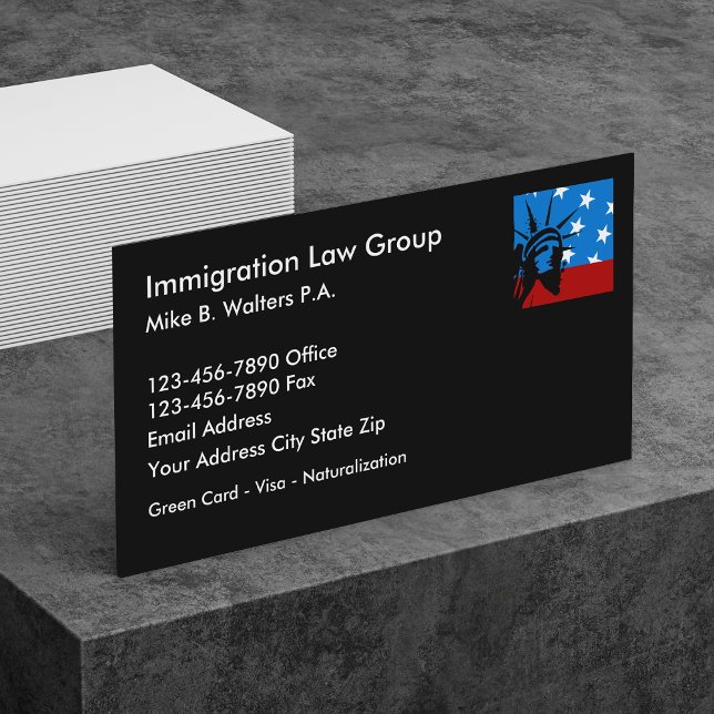 Cartes de visite d'avocat en immigration (Créateur téléchargé)