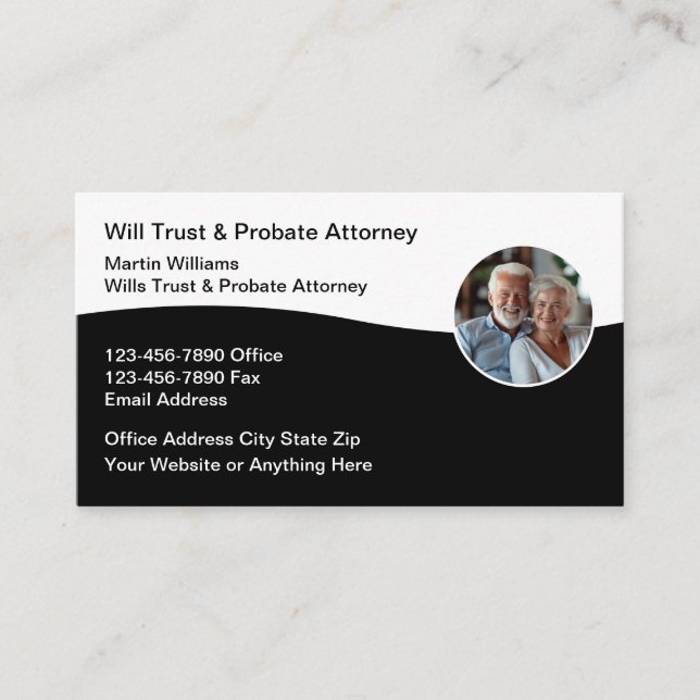 Cartes de visite d'avocat en succession fiduciaire (Devant)