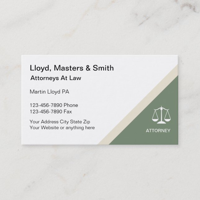 Cartes de visite d'avocat moderne (Devant)