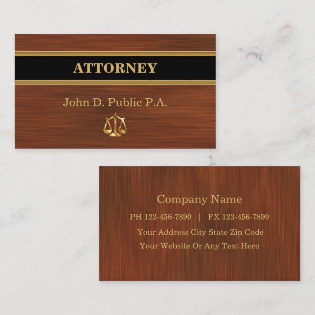 Cartes de visite d'avocat moderne (Devant / Derrière)