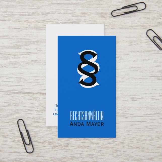 Cartes de visite d'avocate (Devant/Arrière en situation)