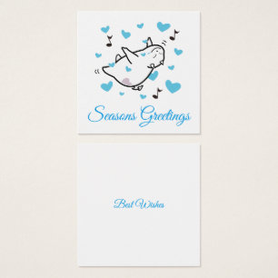 Cartes De Visite DBY in Blue Hearts Sky Seasons Salutation