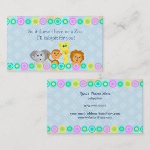 Cartes de visite de baby-sitter