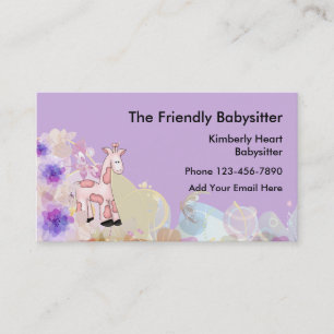 Cartes de visite de babysitter mignonnes