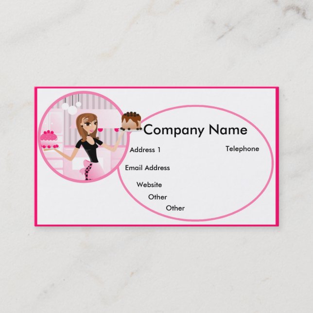 Cartes de visite de Baker/chef de (Devant)