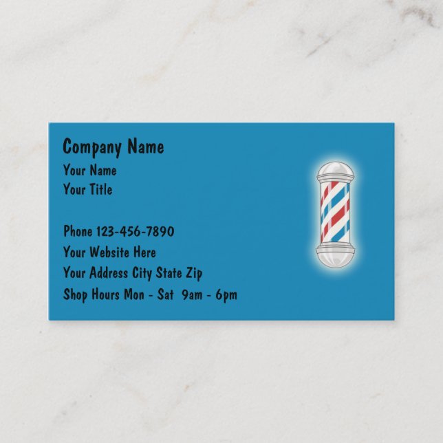 Cartes de visite de barbier (Devant)