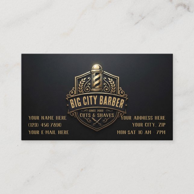 Cartes de visite de barbier (Devant)