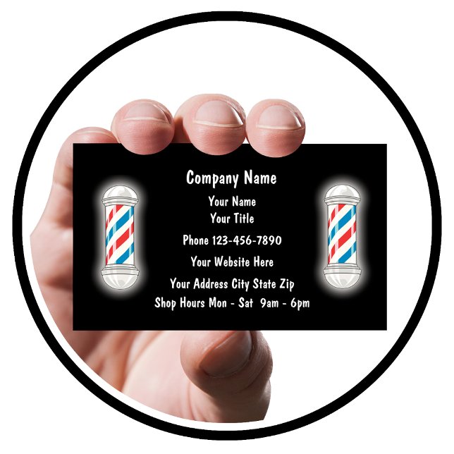 Cartes de visite de barbier (Barber Shop Business Card Template)