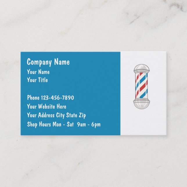 Cartes de visite de barbier (Devant)