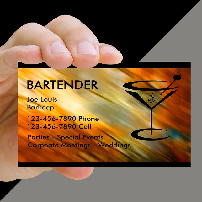 Cartes de visite de barman (Créateur téléchargé)