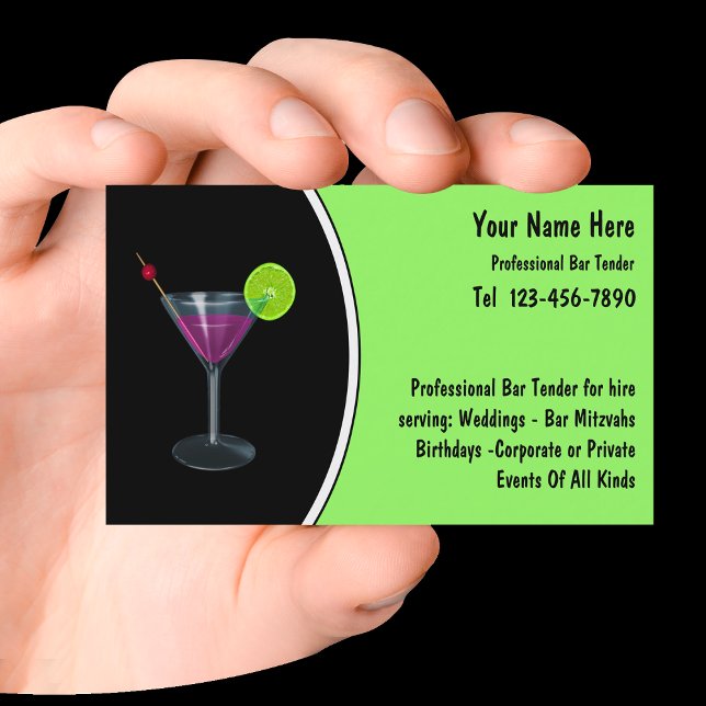 Cartes de visite de barman (Créateur téléchargé)