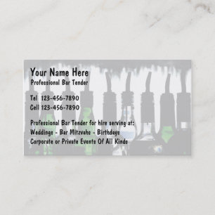 Cartes de visite de barman