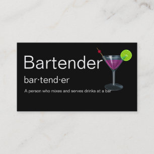 Cartes de visite de barman
