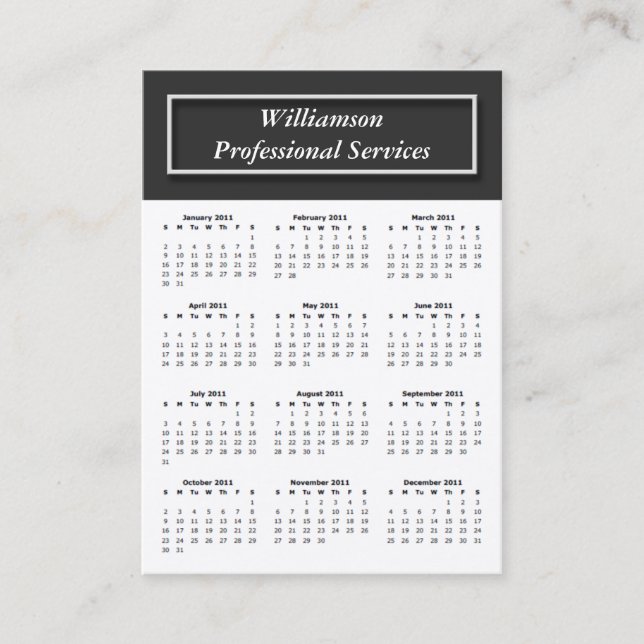 Cartes de visite de base avec gris foncé 2011 CALE (Devant)