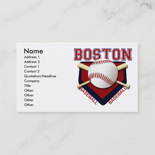 CARTES DE VISITE DE BASE-BALL DE BOSTON (Devant)
