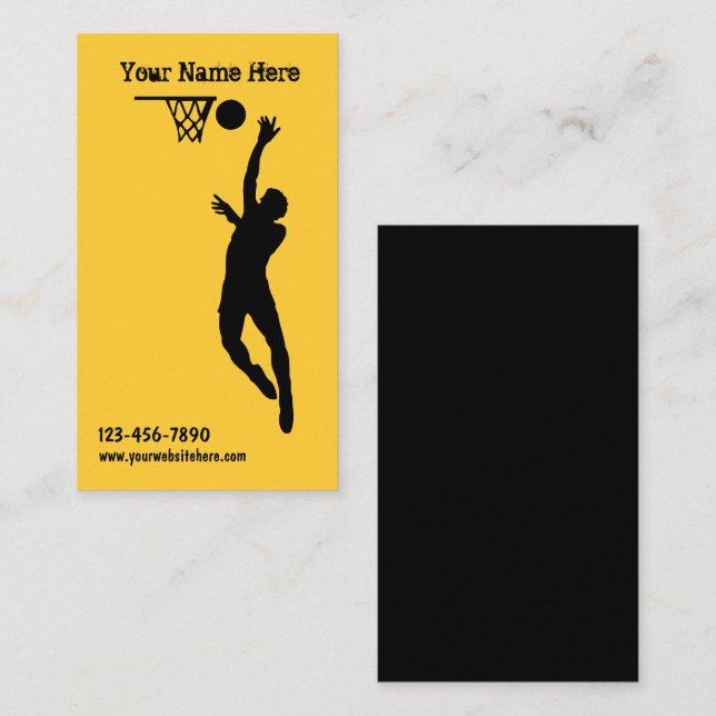 Cartes de visite de basketball (Devant / Derrière)