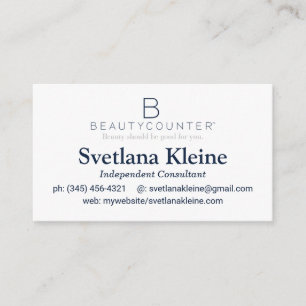 Cartes de visite de Beautycounter, jamais les