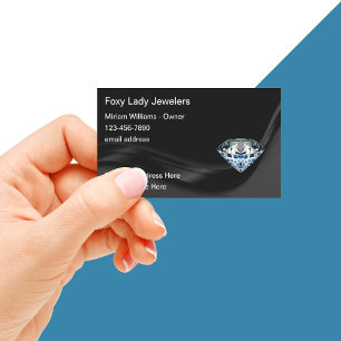 Cartes de visite de bijoutier diamant de luxe