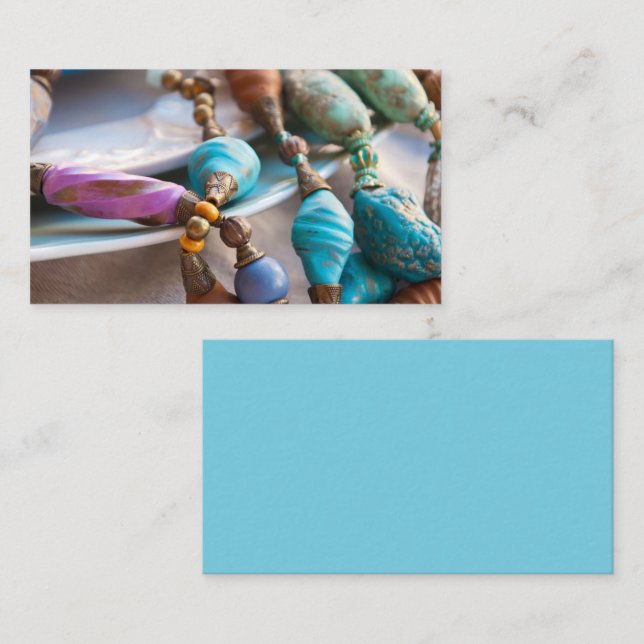 Cartes de visite de bijoux perlés (Devant / Derrière)