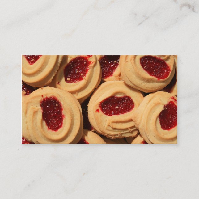 Cartes de visite de biscuits sablés de fraise (Devant)
