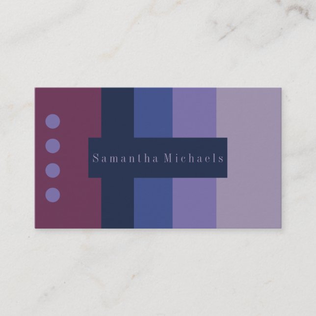 Cartes de visite de blocs couleur violet (Devant)