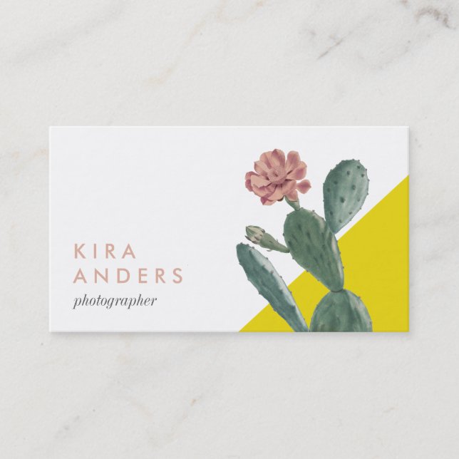 Cartes de visite de blocs de couleur de cactus Vin (Devant)