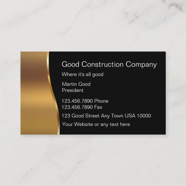 Cartes de visite de bonne construction (Devant)