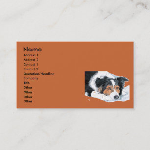 Cartes de visite de border collie Mattie