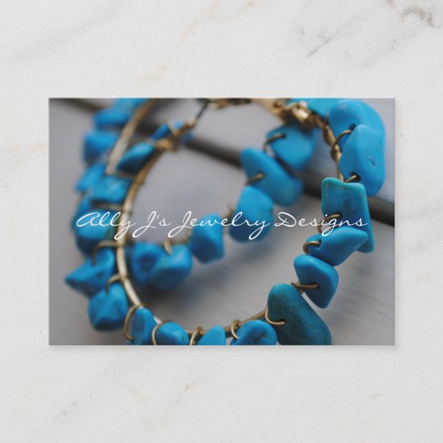 Cartes de visite de boucles d'oreille de turquoise (Devant)