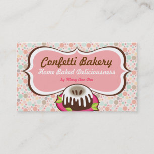 Cartes de visite de boulangerie de confettis