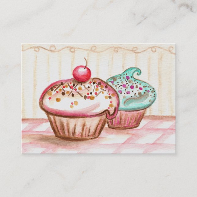 Cartes de visite de boulangerie de Cupcake (Devant)