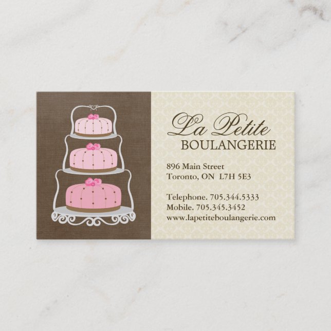 Cartes de visite de boulangerie de gâteau (Devant)