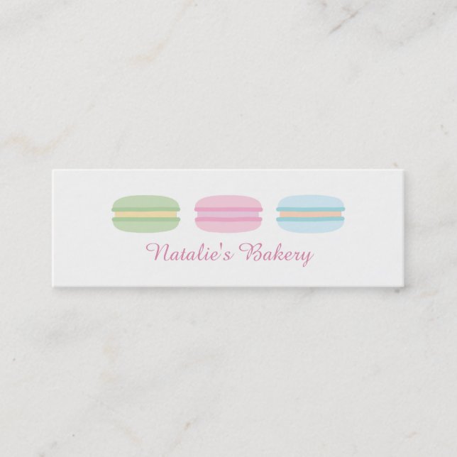 Cartes de visite de boulangerie de Macarons Sucrés (Devant)