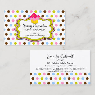 Cartes de visite de boulangerie de petit gâteau