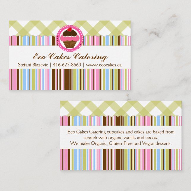 Cartes de visite de boulangerie de petit gâteau (Devant / Derrière)