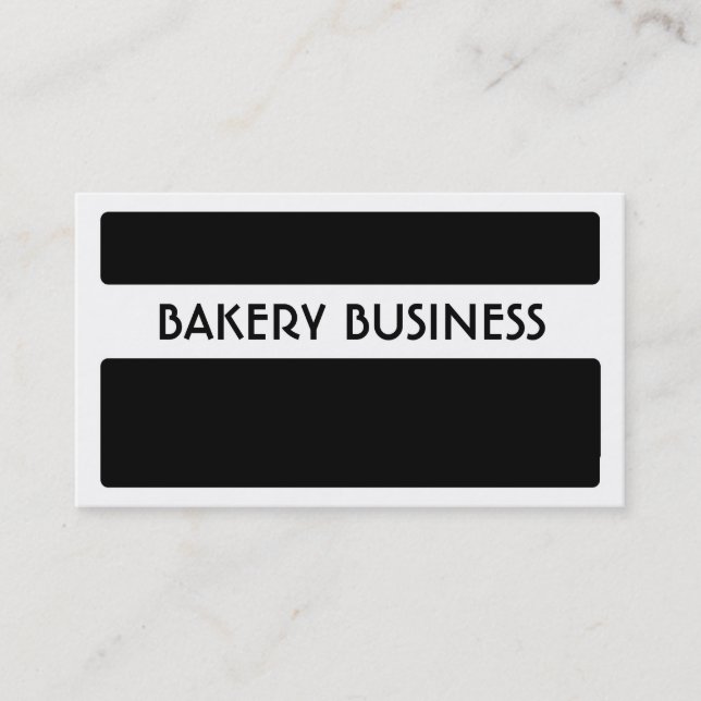 Cartes de visite de boulangerie noir blanc (Devant)