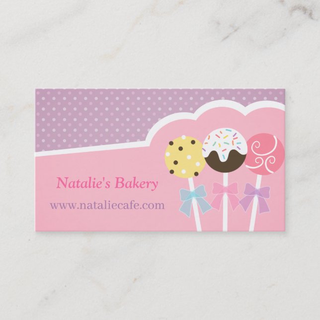 Cartes de visite de boulangerie Pops de gâteau col (Devant)