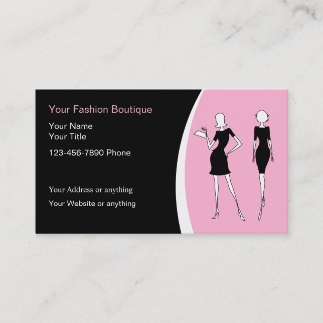 Cartes de visite de boutique de mode (Devant)